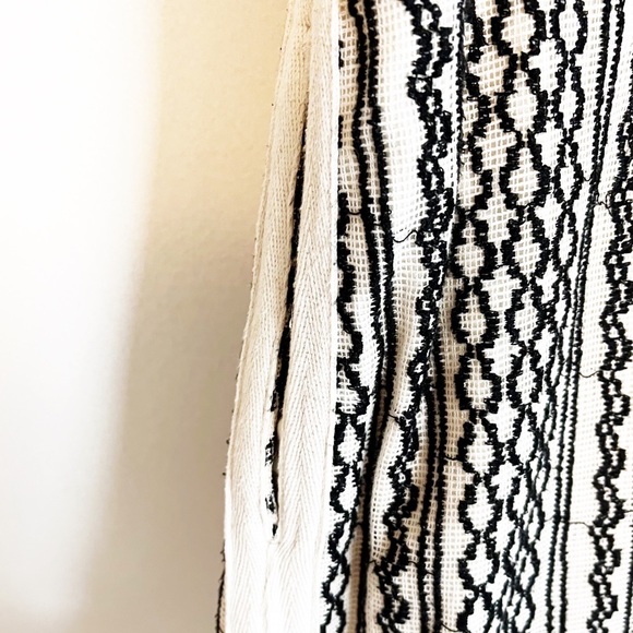 Madewell Embroidered Shift Dress Black Cream - Picture 10 of 11